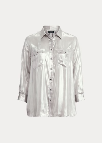 Women's Ralph Lauren Metallic Patch Pocket Shirts | 184352LZD